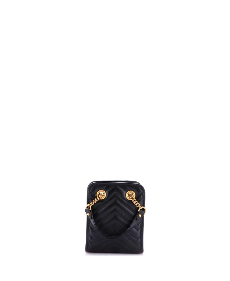 Pre-Owned Gucci Mini Gg Marmont Handle Crossbody Bag Matelasse Leather