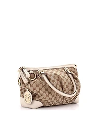 Pre-Owned Gucci Medium Sukey Top Handle Satchel Gg Canvas with Leather