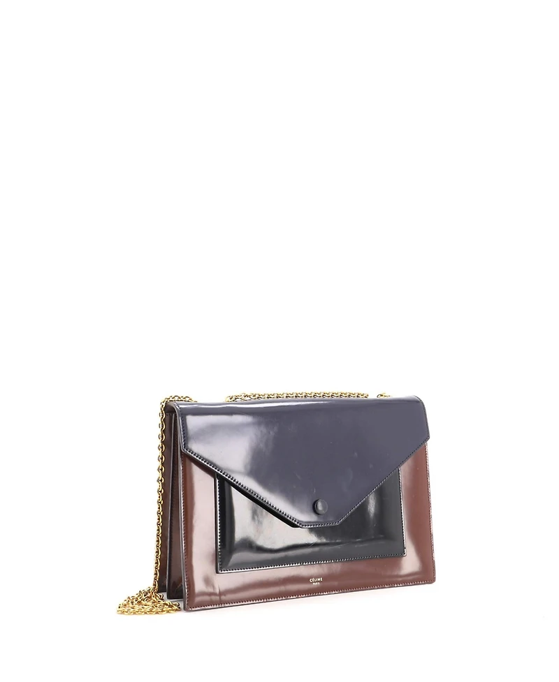 Pre-Owned Celine Medium Pocket Envelope Shoulder Bag Patent