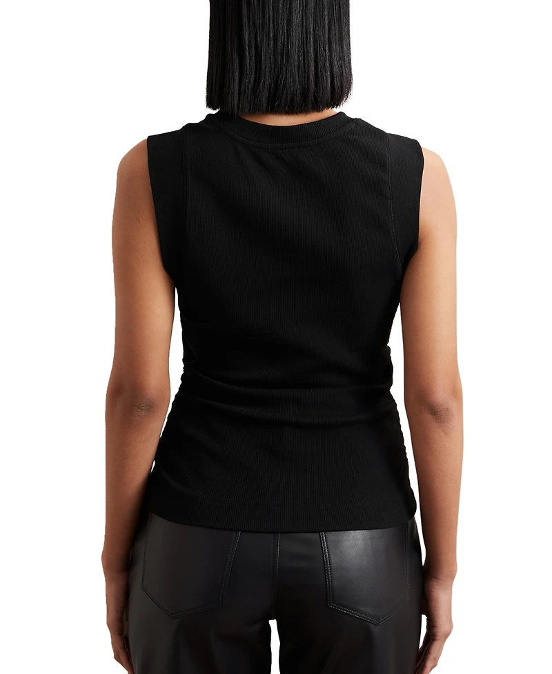 Reiss Women's Trudy Fine-Rib Ruched Vest Top