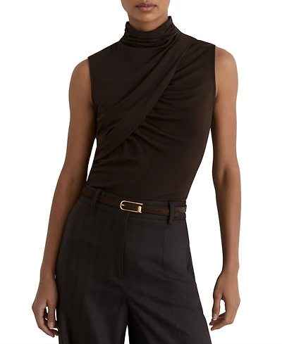 Reiss Women's Wanda Ruched High-Neck Top