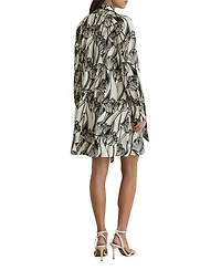 Reiss Women's Alwen Floral-Print High-Neck Swing Mini Dress