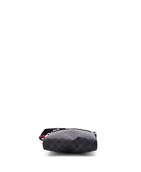 Pre-Owned Gucci Small Web Strap Front Zip Messenger Bag Gg Coated Canvas