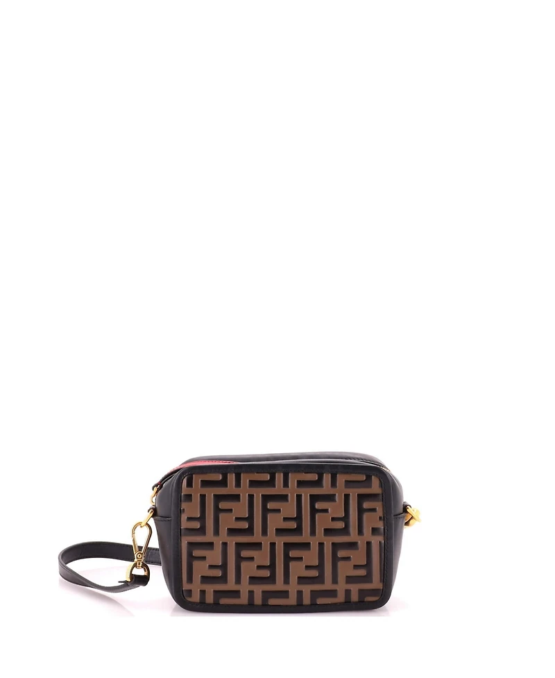 Pre-Owned Fendi Small Camera Bag Zucca Embossed Leather