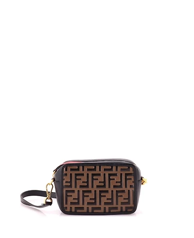 Pre-Owned Fendi Small Camera Bag Zucca Embossed Leather