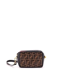 Pre-Owned Fendi Small Camera Bag Zucca Embossed Leather