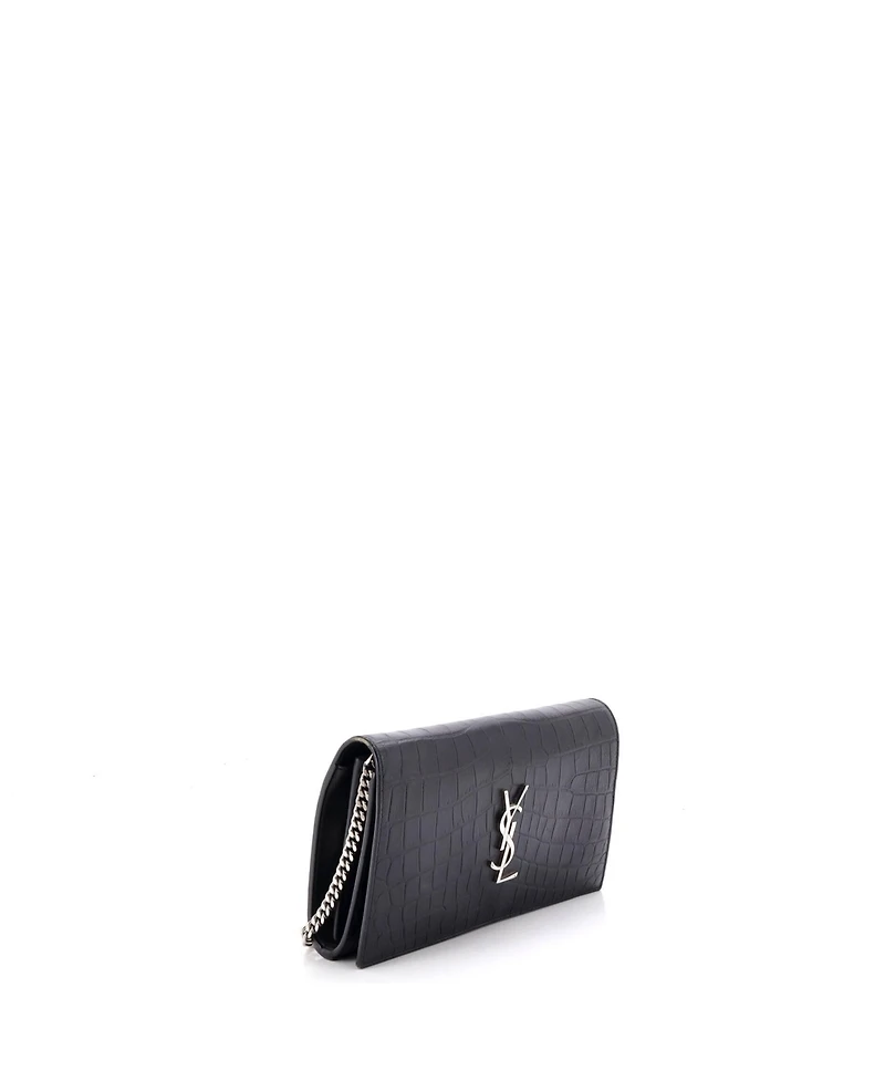 Pre-Owned Saint Laurent Large Classic Monogram Clutch Embossed Leather