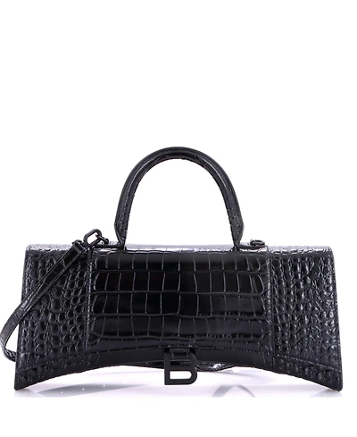 Pre-Owned Balenciaga Hourglass Stretch Top Handle Bag Embossed Leather