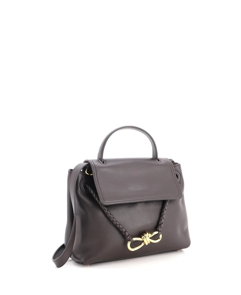 Pre-Owned Bottega Veneta Ciao Ciao Top Handle Bag Leather with Intrecciato Detail