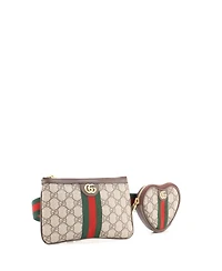 Pre-Owned Gucci Ophidia Heart Utility Double Belt Bag Gg Coated Canvas