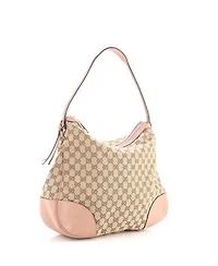 Pre-Owned Gucci Large Bree Hobo Gg Canvas with Leather