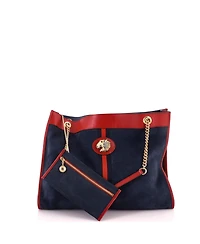 Pre-Owned Gucci Large Rajah Chain Tote Suede
