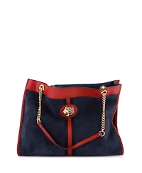 Pre-Owned Gucci Large Rajah Chain Tote Suede