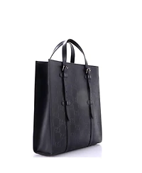 Pre-Owned Gucci Medium Tote Bag Gg Embossed Perforated Leather