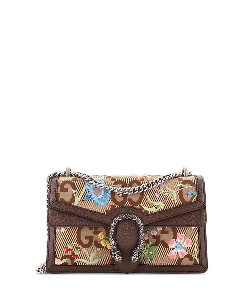 Pre-Owned Gucci Small Dionysus Bag Embroidered Jumbo Gg Canvas