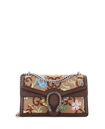 Pre-Owned Gucci Small Dionysus Bag Embroidered Jumbo Gg Canvas