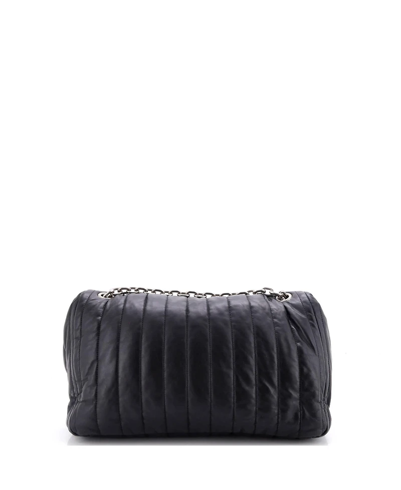 Pre-Owned Balenciaga Medium Monaco Chain Flap Shoulder Bag Quilted Leather