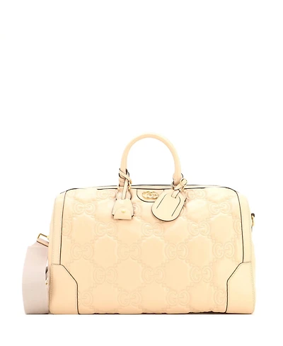 Pre-Owned Gucci Medium Convertible Boston Top Handle Bag Gg Matelasse Leather