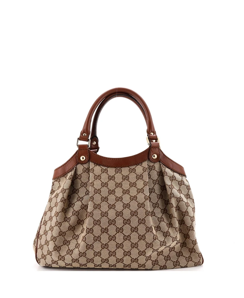 Pre-Owned Gucci Medium Sukey Tote Gg Canvas with Leather