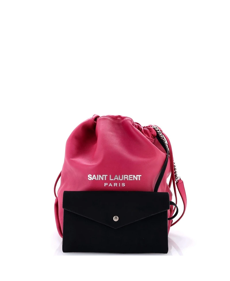 Pre-Owned Saint Laurent Large Teddy Bucket Bag Leather