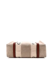 Pre-Owned Chloe Medium Woody Tote Canvas with Leather