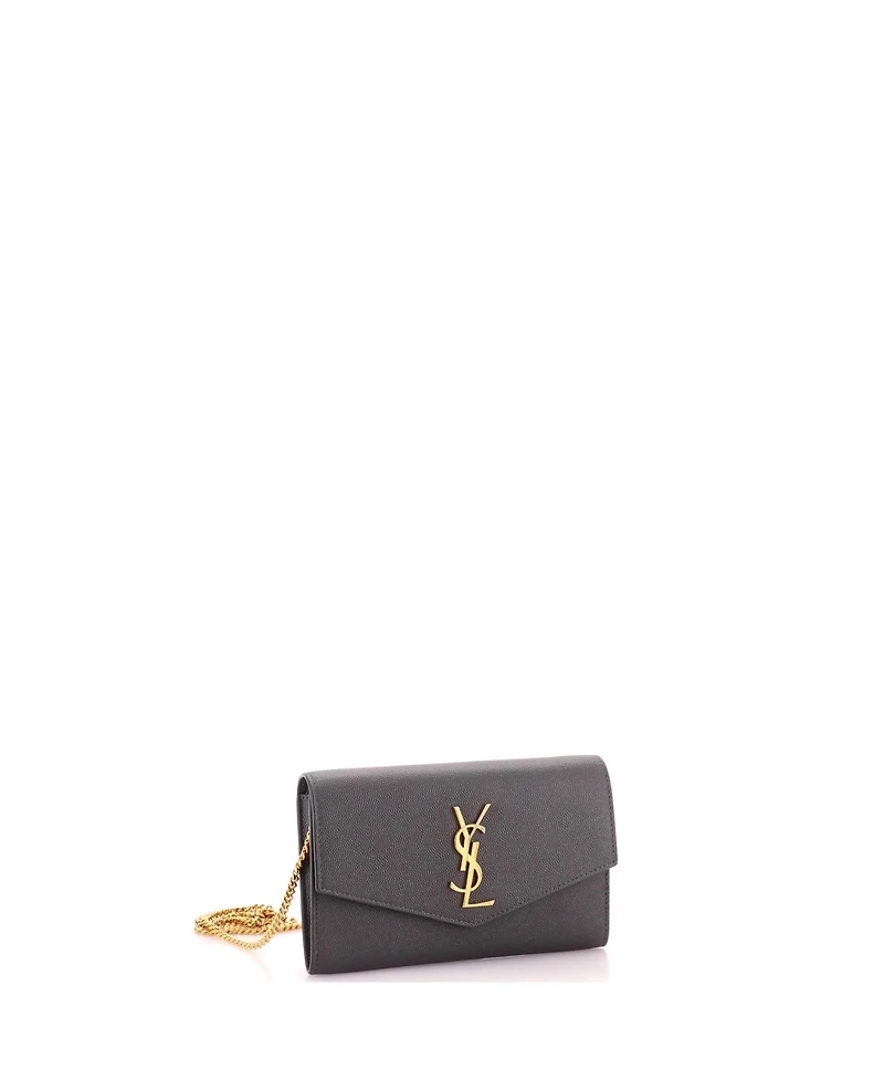 Pre-Owned Saint Laurent Uptown Chain Wallet Leather