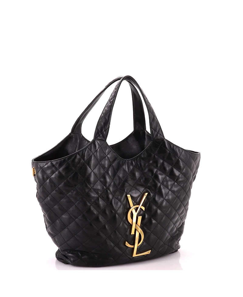 Pre-Owned Saint Laurent Maxi Icare Shopping Tote Quilted Leather