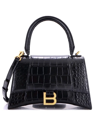 Pre-Owned Balenciaga Hourglass Top Handle Bag Embossed Leather