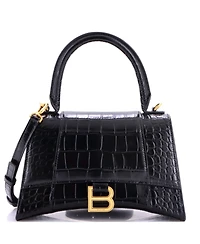Pre-Owned Balenciaga Hourglass Top Handle Bag Embossed Leather