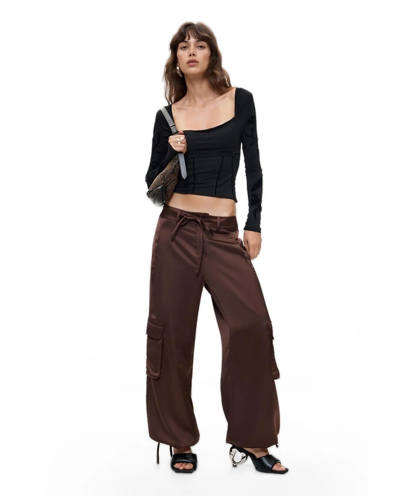 Desigual Women's Satin cargo pants