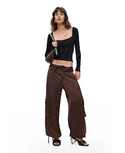 Desigual Women's Satin cargo pants