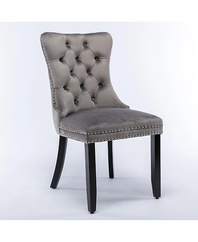 Streamdale Furniture Tufted Velvet Dining Chair with Nailhead Trim