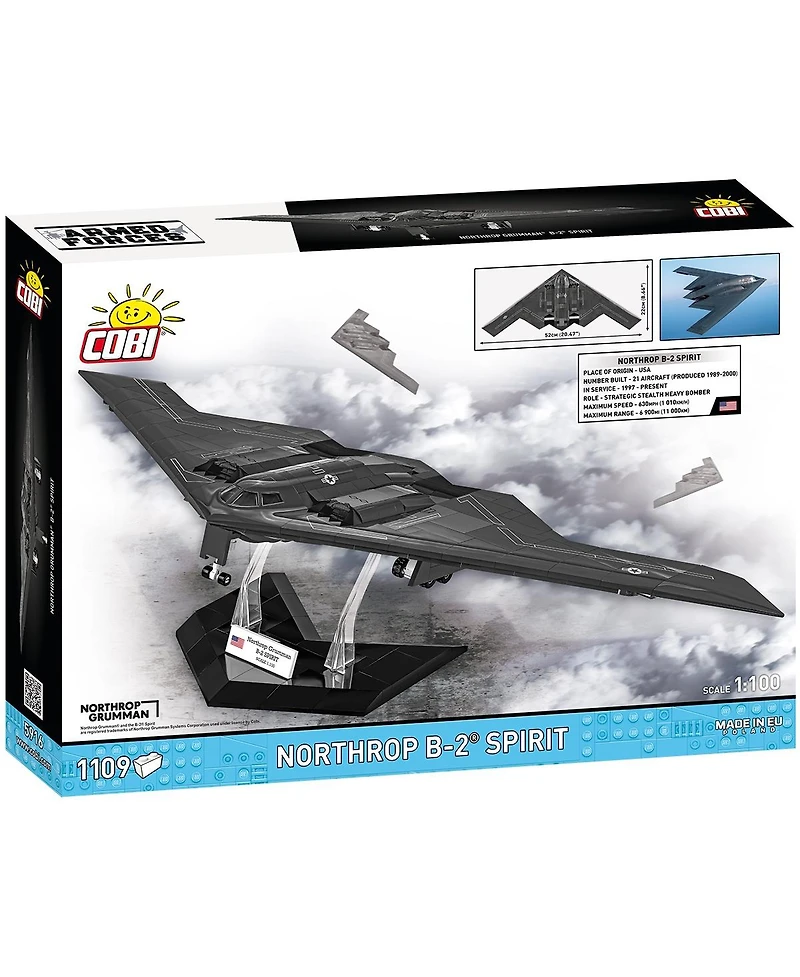Cobi Armed Forces Northrop Grumman B-2 Spirit 1109-Piece Building Set, Ages 10+