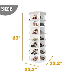 SpaceAid 7 Tier Rotating Shoe Rack Tower, 360degree(s) Spinning Shoe Organizer Carousel for Closet Storage, Vertical Shoe Display Rack