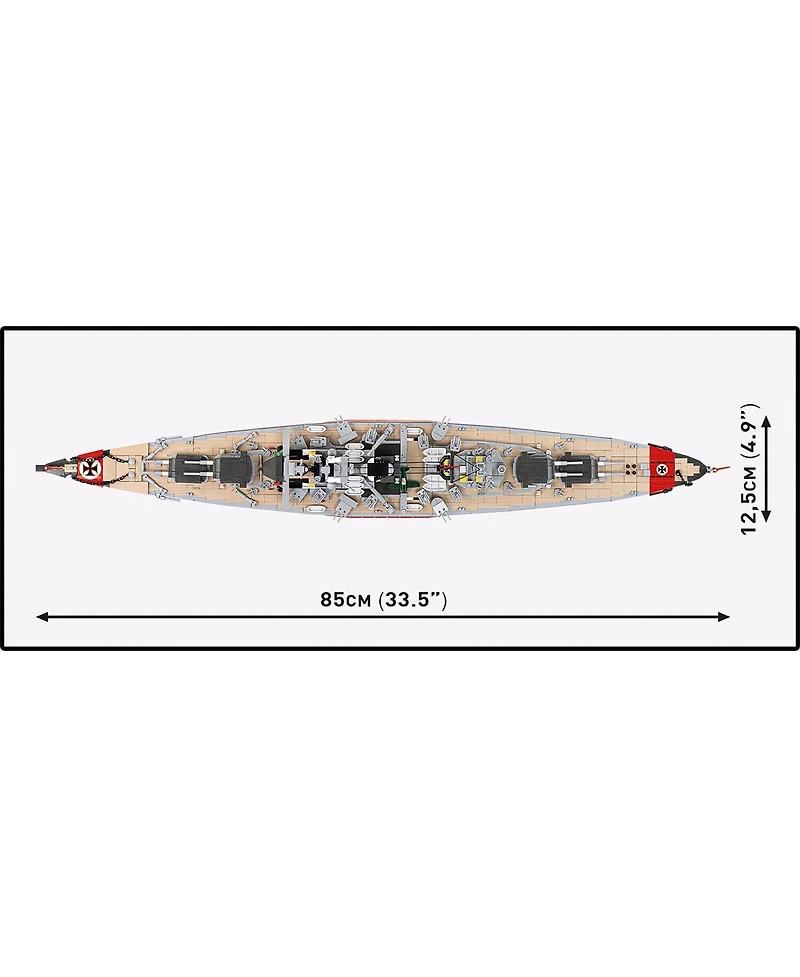 Cobi Historical Collection Wwii Battleship Bismarck 1:300 Scale Model 3,204-Piece Building Set, Ages 12+