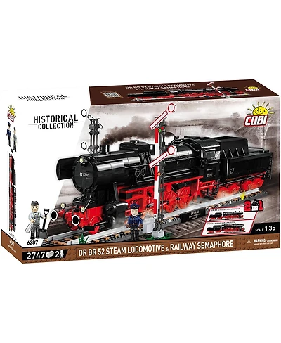 Cobi Historical Collection Dr Br 52 Steam Locomotive and Railway Semaphore 2,747-Piece Building Set, Ages 10+