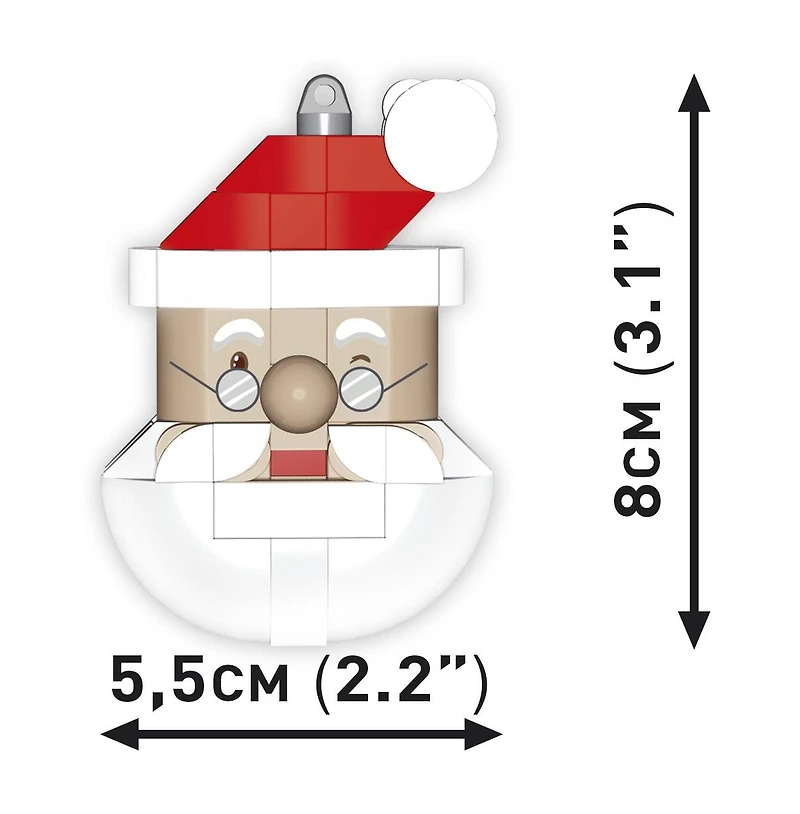 Cobi Santa Claus Christmas Tree Decorations 75-Piece Tree Ornament, Ages 5+
