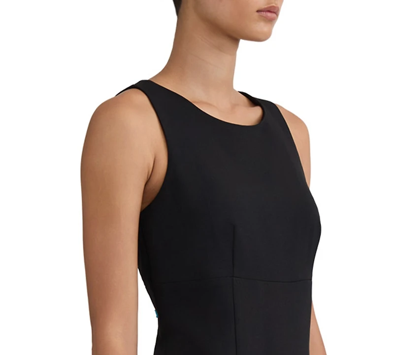 Kasper Women's Sheath with Pleat Sleeveless Crewneck Dress