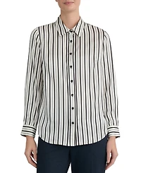 Kasper Women's Collared Button-Front Long-Sleeve Blouse