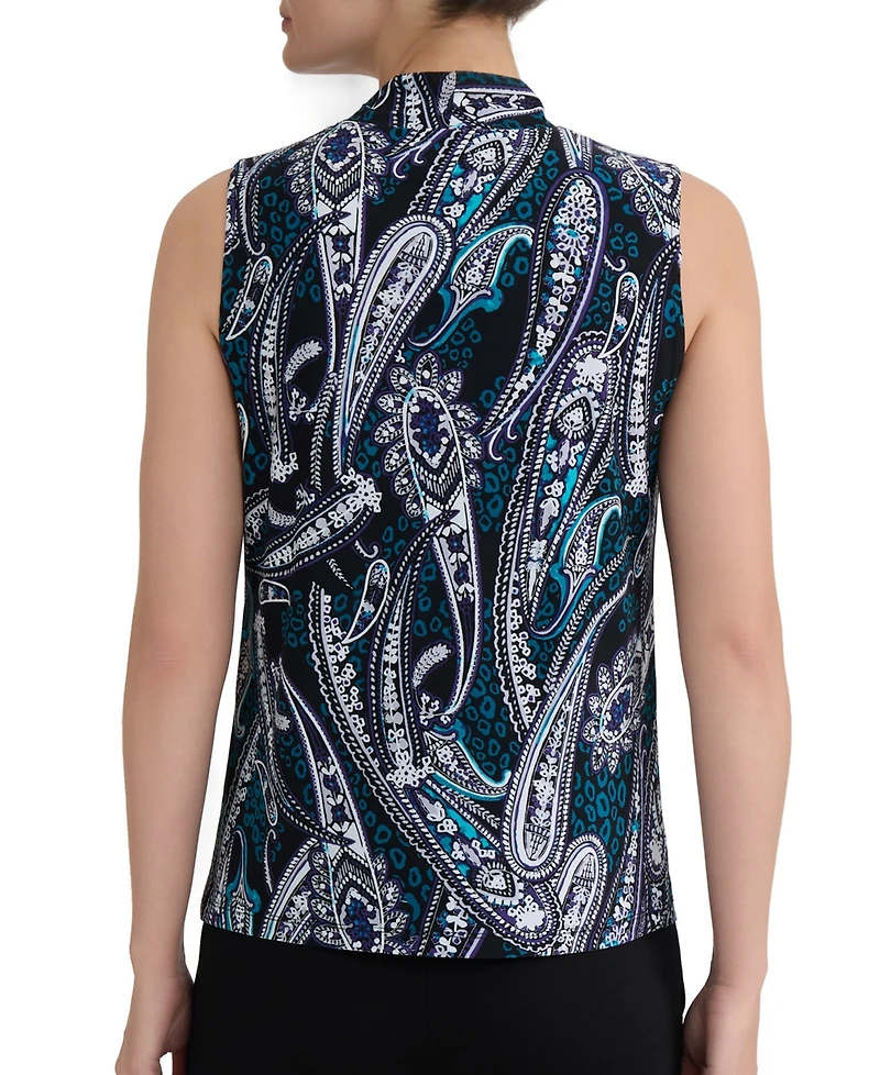 Kasper Women's V-Knot-Neck Sleeveless Blouse