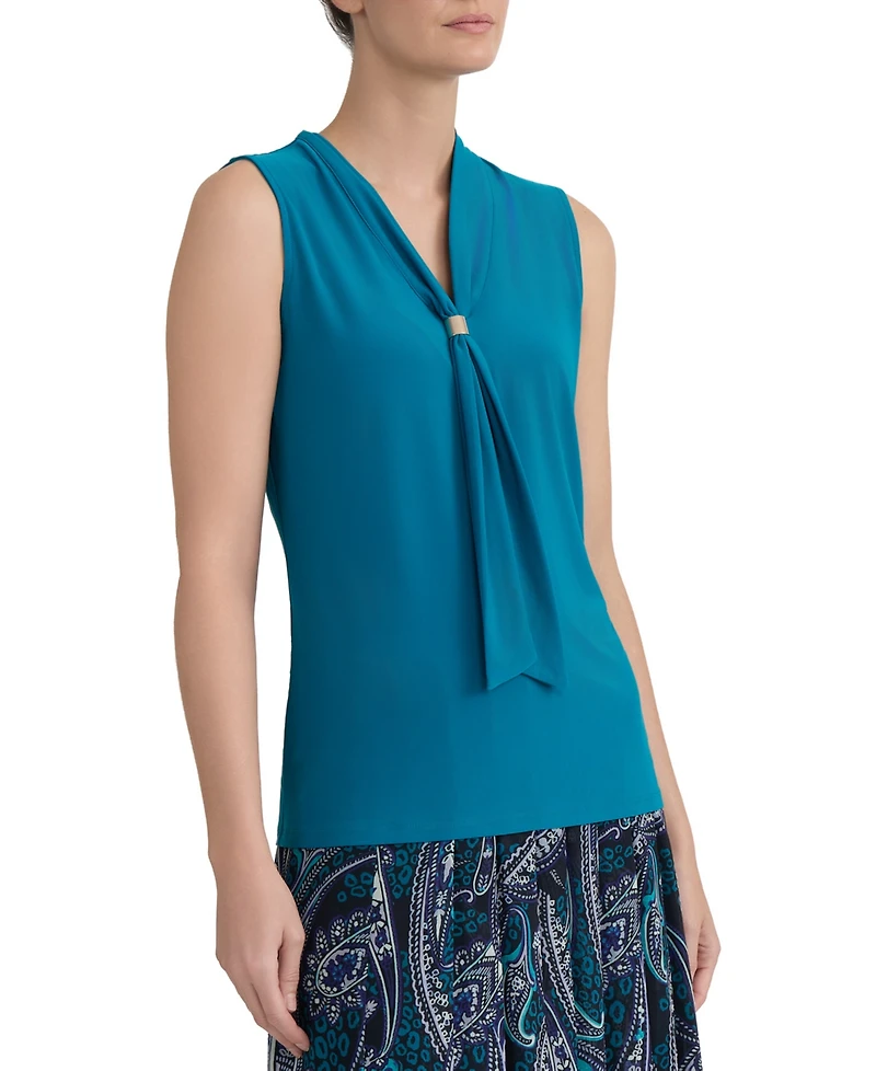 Kasper Women's Tie-Neck Sleeveless Blouse
