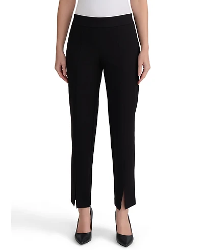 Kasper Women's Audrey Pull-On Straight-Leg Ankle Compression Pants