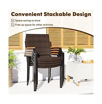 Cushry Patio Wicker Dining Chairs Set of 2