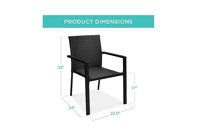 Cushry Set of 2 Stackable Outdoor Wicker Dining Chairs
