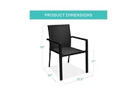 Cushry Set of 2 Stackable Outdoor Wicker Dining Chairs