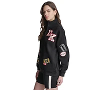 Dkny Sport Women's Campus Patch Quarter-Zip Sweatshirt