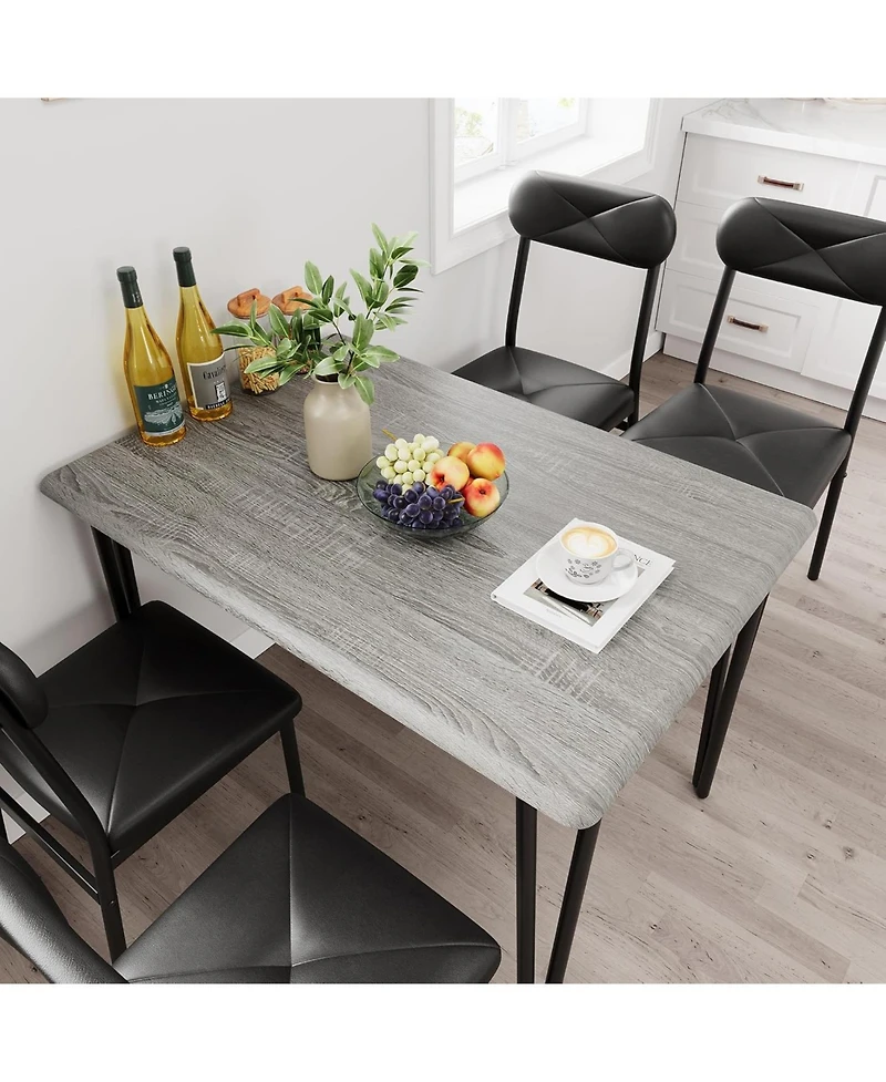 gaomon Piece Square Dining Set for Metal Frame Table and Upholstered Chairs