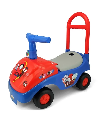 Kiddieland Spidey Foldable-Handle Interactive-Dashboard Ride-On, Ages 1+