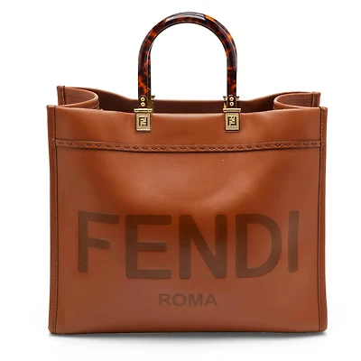 Pre-Owned Fendi Sunshine Large Leather Shopper Tote