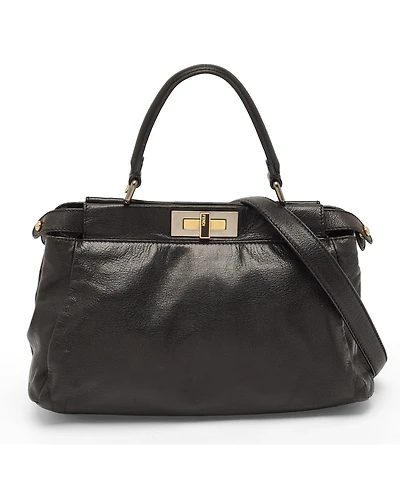 Pre-Owned Fendi Peekaboo Leather Top Handle Bag